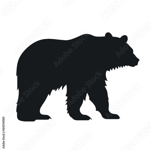 Black silhouette of a bear, badger on white background.