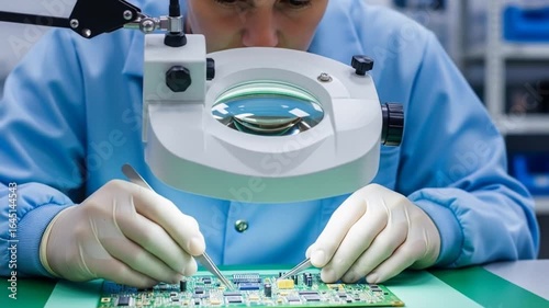 Wallpaper Mural Precision Electronics Assembly: A Technician's Focused Work Torontodigital.ca