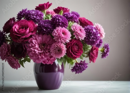 Wallpaper Mural Rich plum-colored flowers in a vase Torontodigital.ca