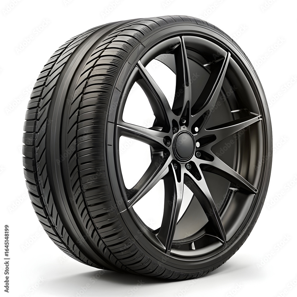 Obraz premium high performance black alloy wheels with performance