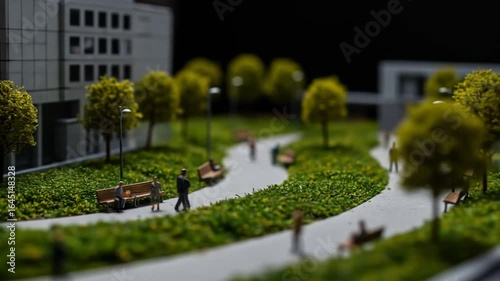 Wallpaper Mural Miniature City Park: A Detailed Model of Urban Greenery Torontodigital.ca
