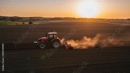 Wallpaper Mural Sunset Tractor Farming Torontodigital.ca