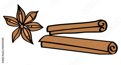 star anise and cinnamon sticks