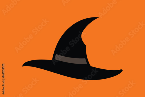 minimalist witch hat background  vector style  bla
