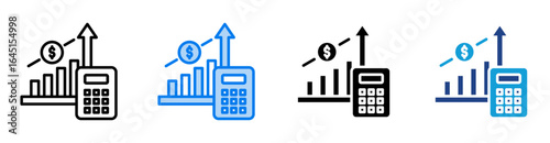 Capital icon set multiple style collection