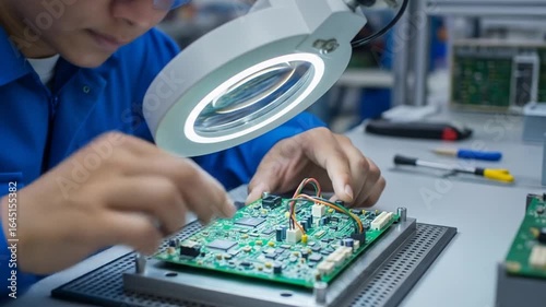 Wallpaper Mural Technician Assembling Circuit Board Torontodigital.ca