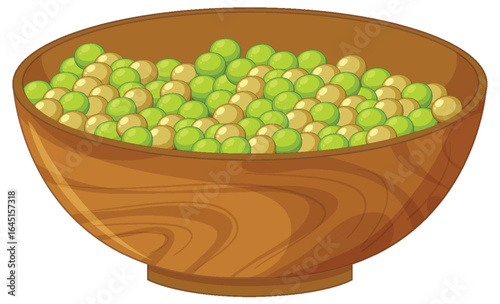 Wooden Bowl Filled With Green and Yellow Peas