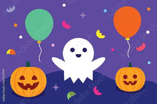 halloween party vector background  colorful confe