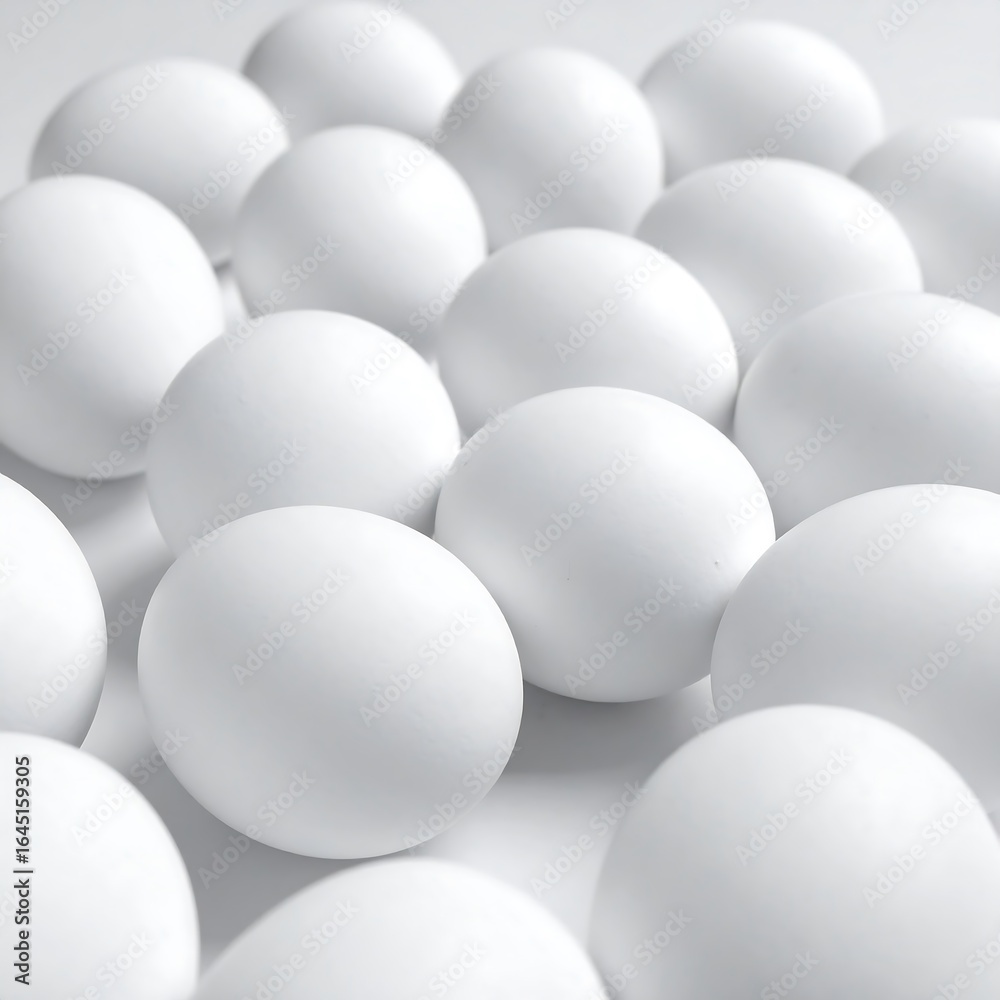 Close-up of many white eggs Close-up of many white eggs