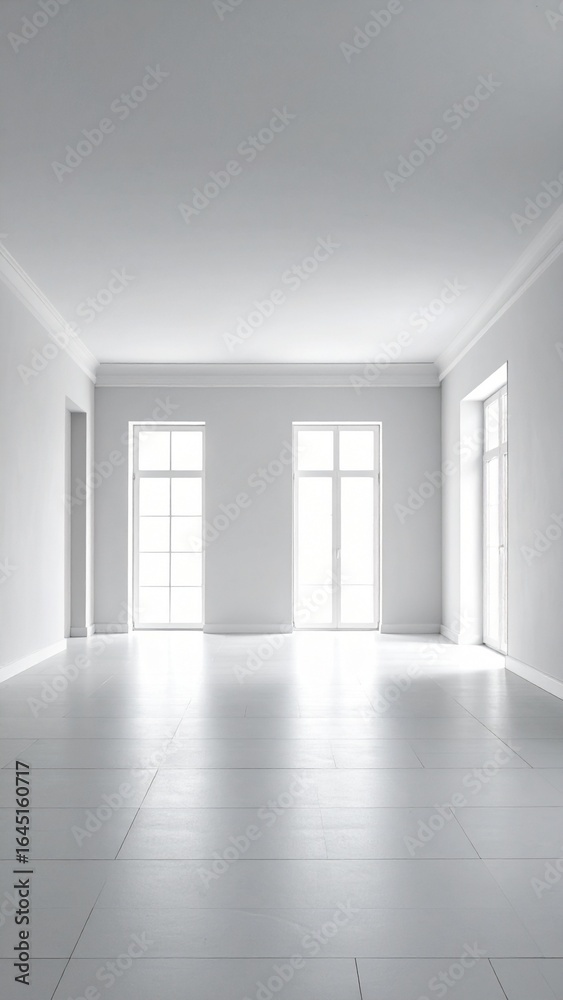 Fototapeta premium Bright Minimalist Empty Room Interior Design.