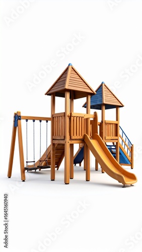 Wooden Playset for Children Fun Outdoor Playground Equipment.