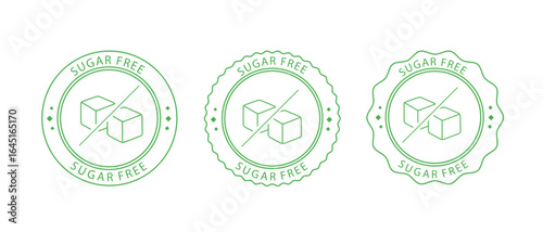 Premium Sugar Free Emblem Label Stamp Design