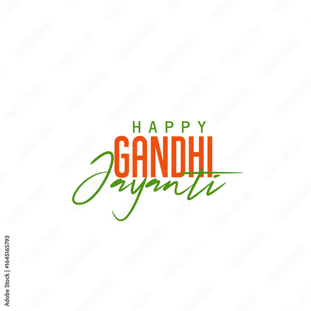Φωτογραφία Gandhi Jayanti Typography Design with Orange and Green Gradient Text  for themes of celebration, culture, and commemorating Mahatma Gandhi
