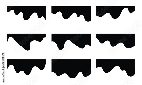 Dividers Shapes for Website Pictogram Set. Curve Lines, Drop abstract design separator header and border for website and app. Different borders for website, banner, app, poster, background in eps 10.