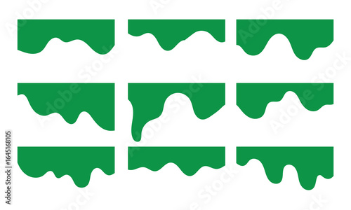 Dividers Shapes for Website Pictogram Set. Curve Lines, Drop abstract design separator header and border for website and app. Different borders for website, banner, app, poster, background in eps 10.