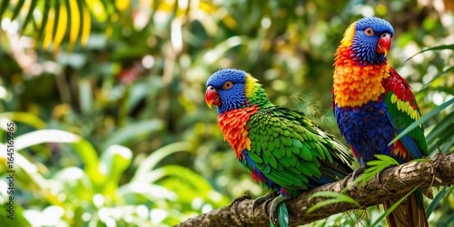 Lorikeets in Guadeloupe Botanical Garden