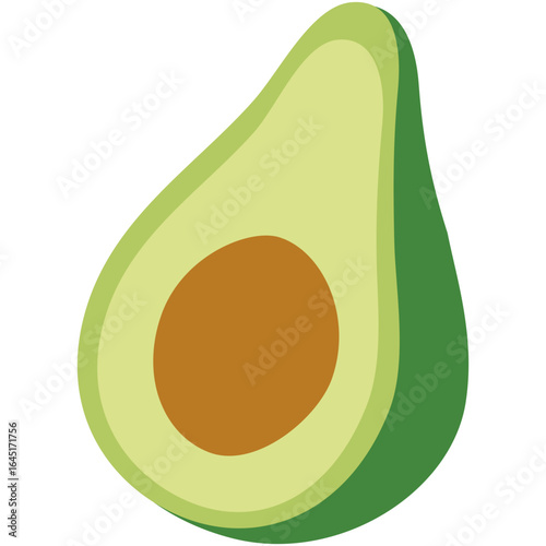 avocado summer tropical fruits illustration