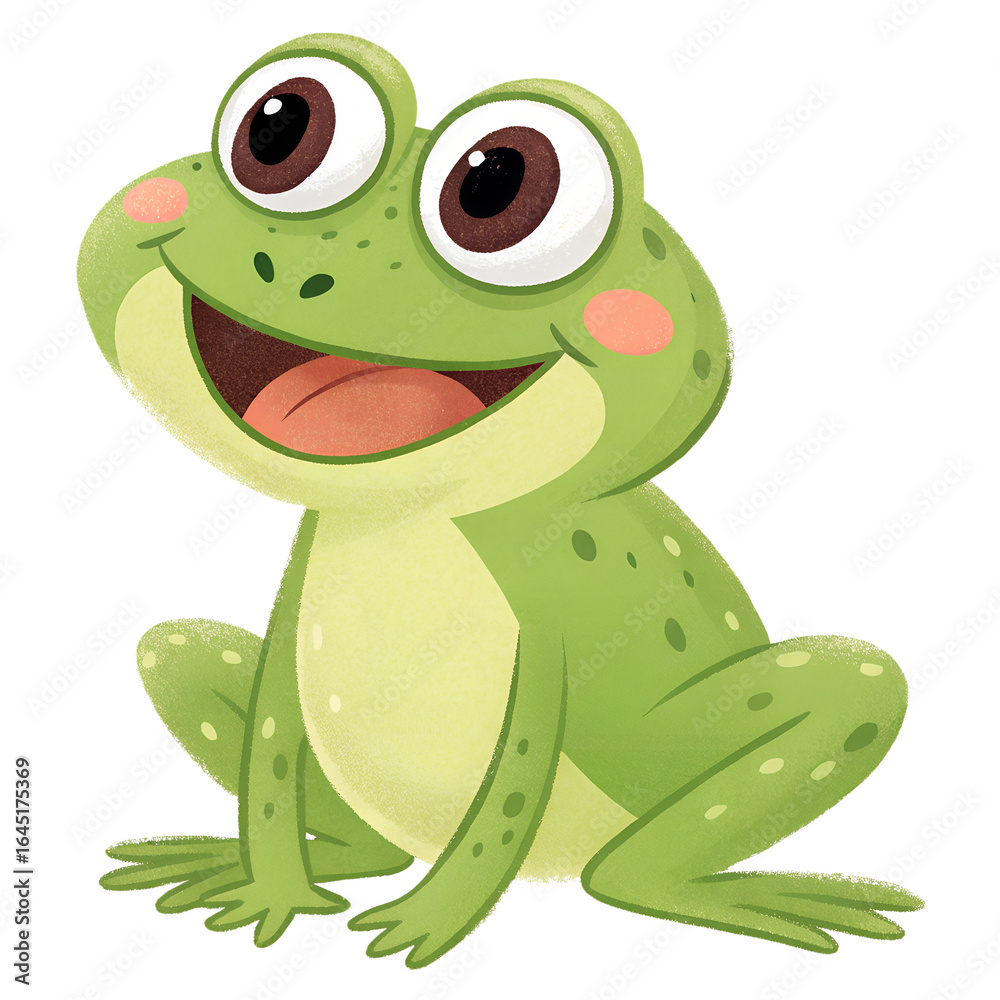 Fototapeta premium happy frog with white background