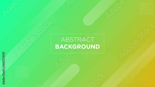 A bright and fresh abstract background featuring a green to yellow gradient with geometric elements and diagonal lines. Ideal for nature-themed designs, eco-friendly concepts, and modern graphics.