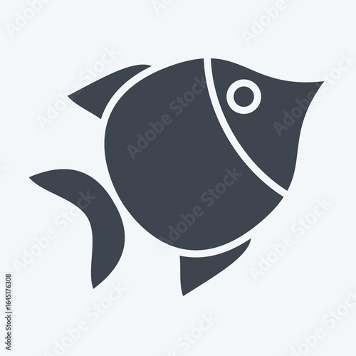 Icon Fish. related to BBQ symbol. glyph style. design editable
