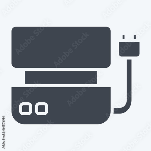 Icon Electric Grill. related to BBQ symbol. glyph style. design editable