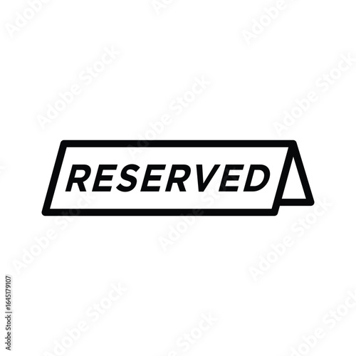 reserved sign icon vector design template simple and clean