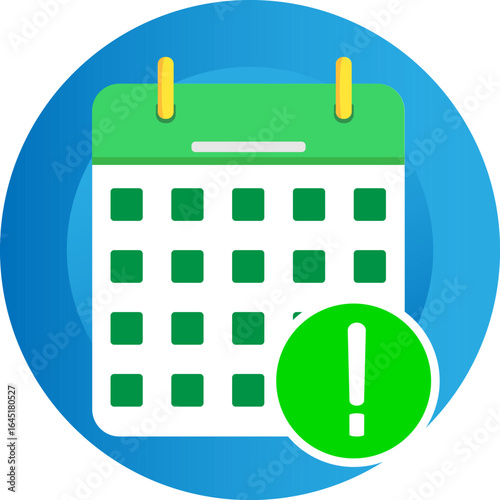 illustration Calendar notice important deadline date and task list or event appointment vector flat cartoon illustration, online scheduled agenda modern,icon