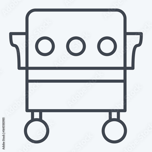 Icon Smoked Oven. related to BBQ symbol. line style. design editable