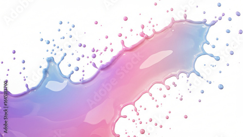 Pastel Pink and Blue Liquid Splash Abstract Paint Splatter Background