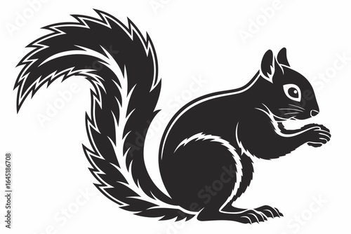 Wallpaper Mural Squirrel illustration isolated on white background, a cute rodent eating a nut Torontodigital.ca