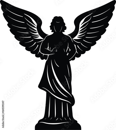 angel statue wings on the white background.eps