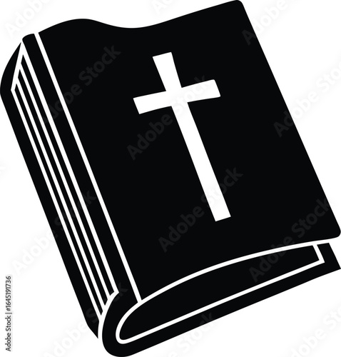 bible with cross on the white background.eps