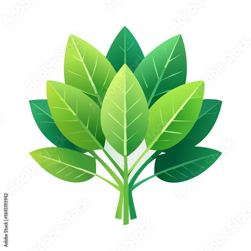 A small spinach plant with roots and green leaves, perfect for a logo.