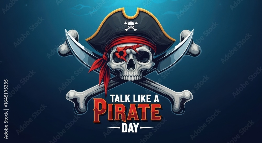 Fototapeta premium International Talk Like A Pirate Day Skull and Crossbones