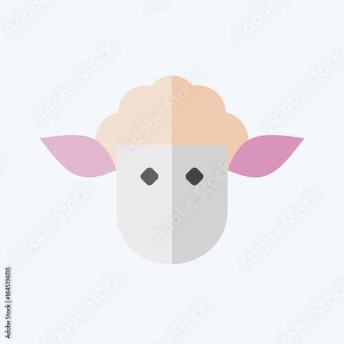Icon Lamb. related to BBQ symbol. flat style. design editable