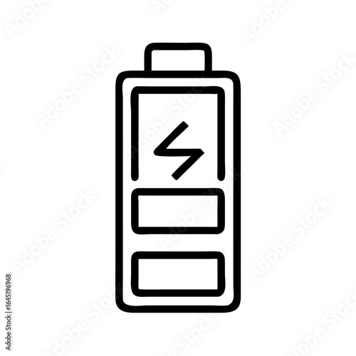 Battery icon with charging symbol in minimalistic design  