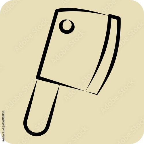 Icon Chopper. related to BBQ symbol. hand drawn style. design editable