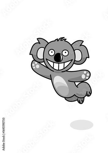 Illustration of a jumping koala