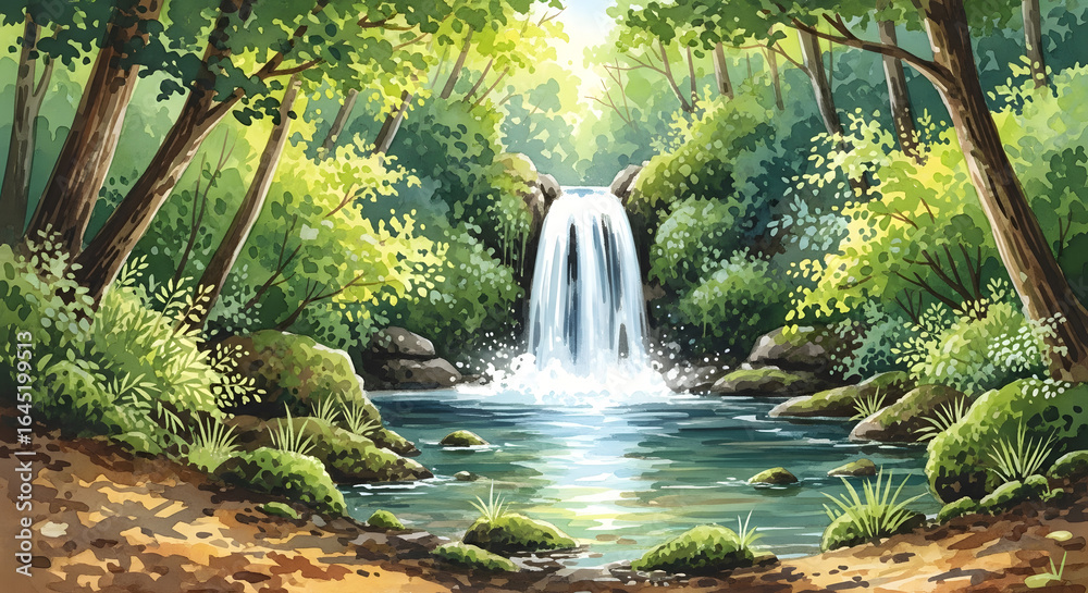 Fototapeta premium Hidden Waterfall Haven