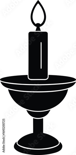 golden altar candle on the white background.eps