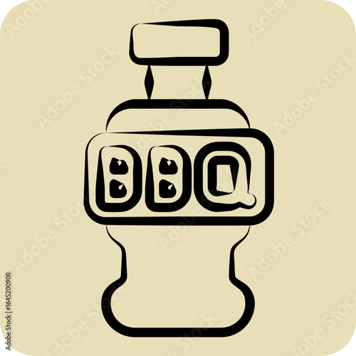 Icon BBQ Sauce. related to BBQ symbol. hand drawn style. design editable