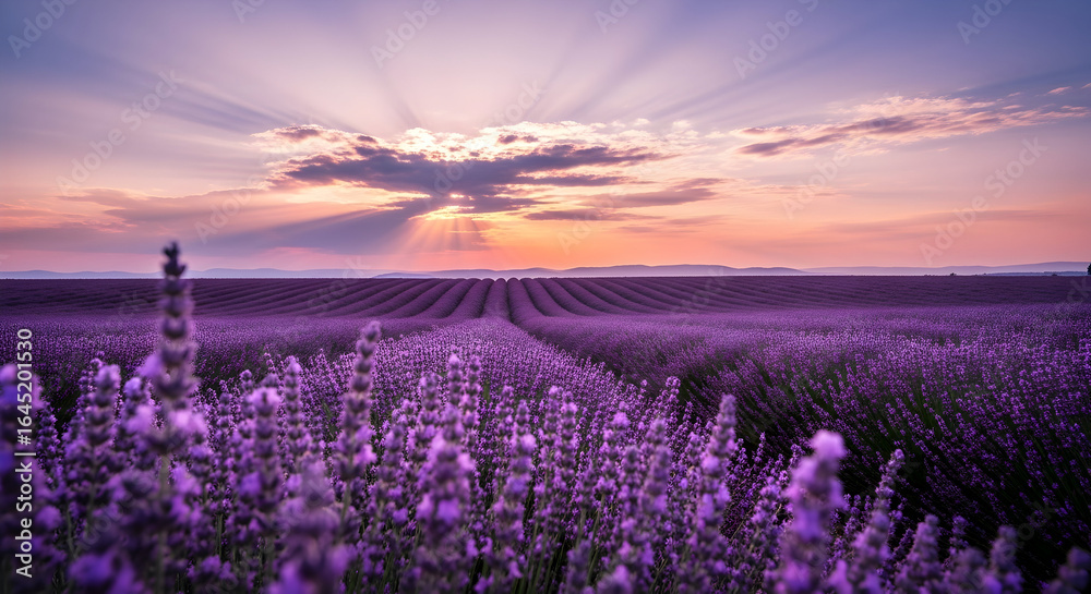 Fototapeta premium Lavender Dreamscape Sunset