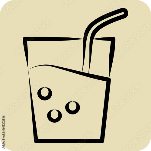 Icon Soft Drink. related to BBQ symbol. hand drawn style. design editable