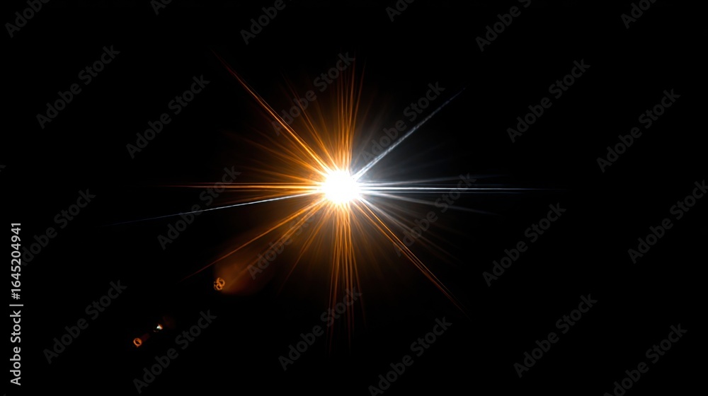 Obraz premium Bright lens flare in dark
