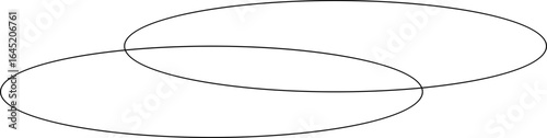 Two Intersecting Ellipses Forming a Venn Diagram Shape.