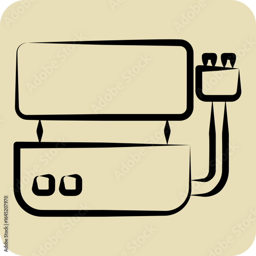 Icon Electric Grill. related to BBQ symbol. hand drawn style. design editable