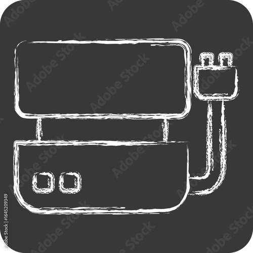 Icon Electric Grill. related to BBQ symbol. chalk Style. design editable