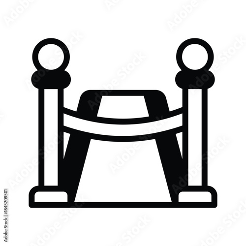 An amazing icon showing red carpet in glyph style