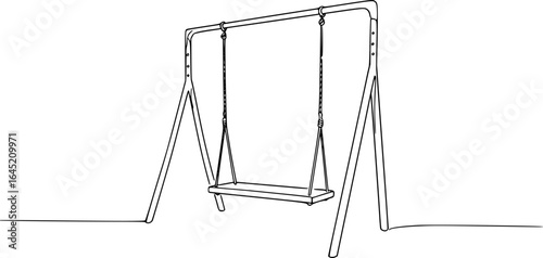swing, line art, black and white, sketch, minimalist, outdoor furniture
