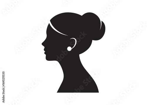Woman heads in profile silhouette vector illustration
